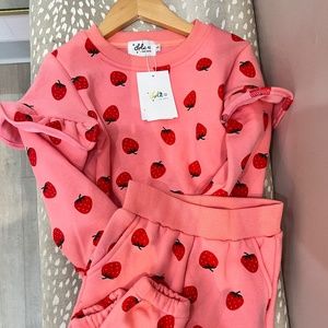 NWT Lola and the Boys Strawberry Sweatsuit